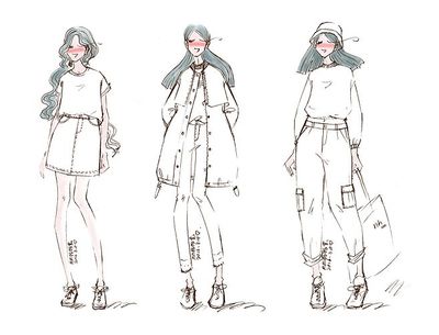 牛仔风尚 手绘线稿在时装插画与服装设计中的艺术魅力